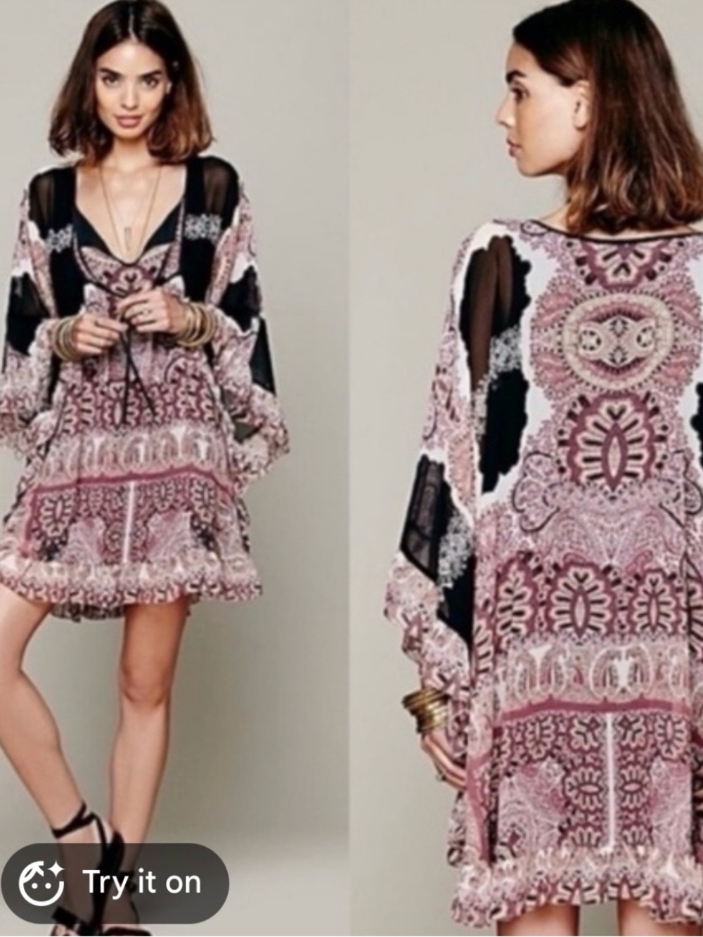 Free People Marisa Butterfly Tunic Large